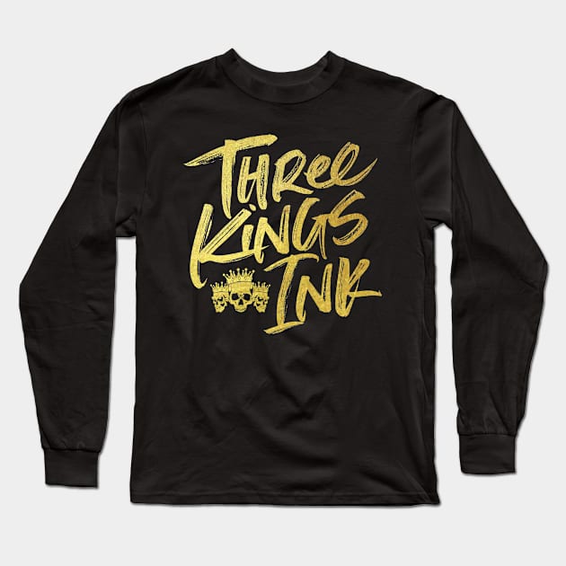 Three Kings Ink Alt-Logo Long Sleeve T-Shirt by Kate Stacy